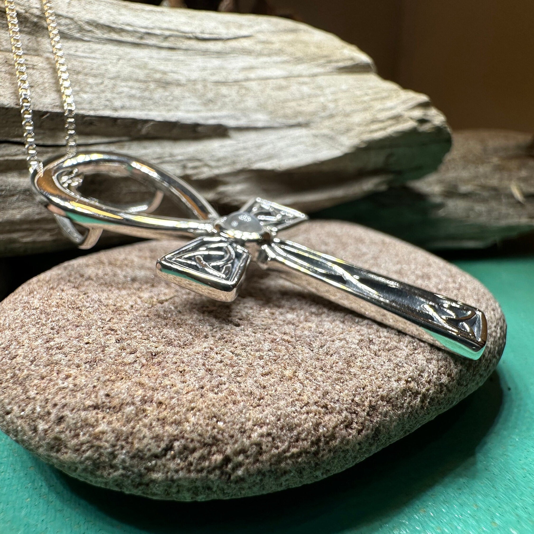 Celtic Ahnk Moonstone Necklace