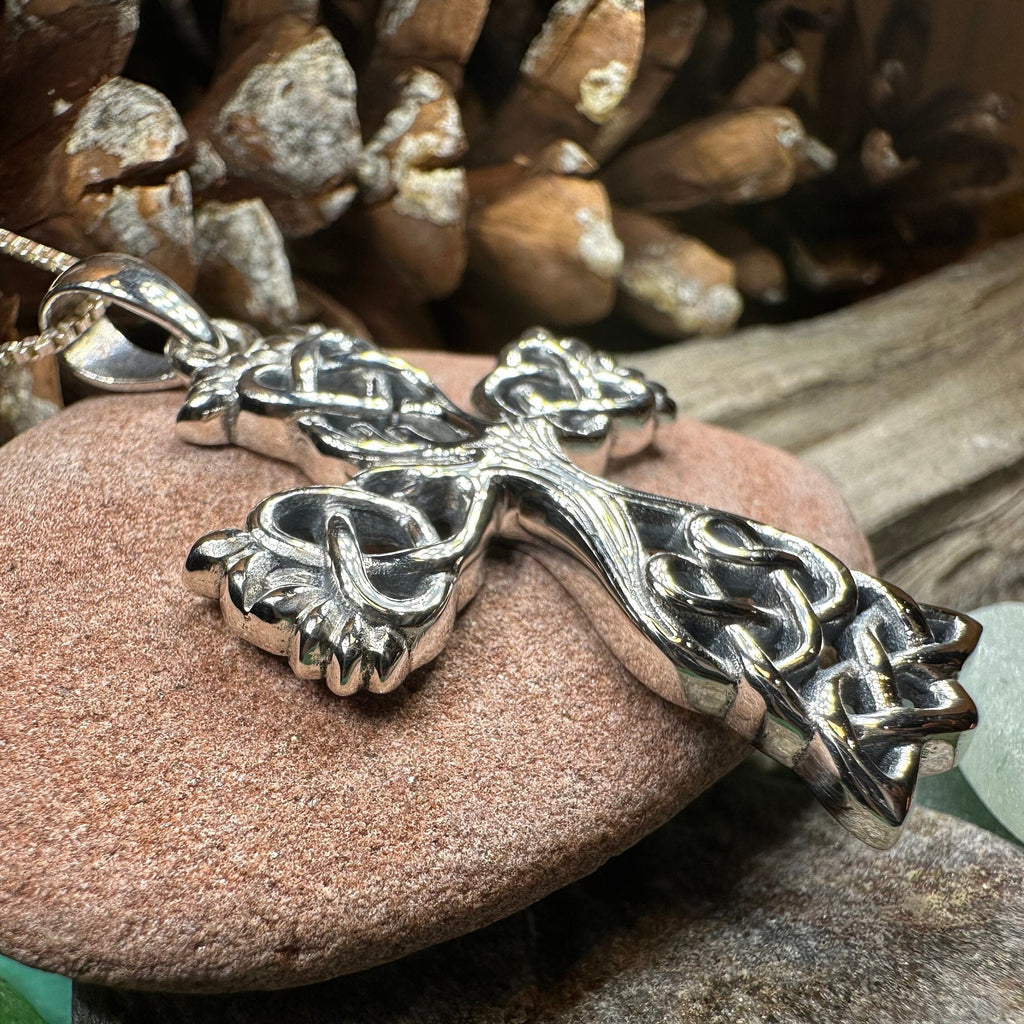 Eternal Tree Celtic Cross Necklace
