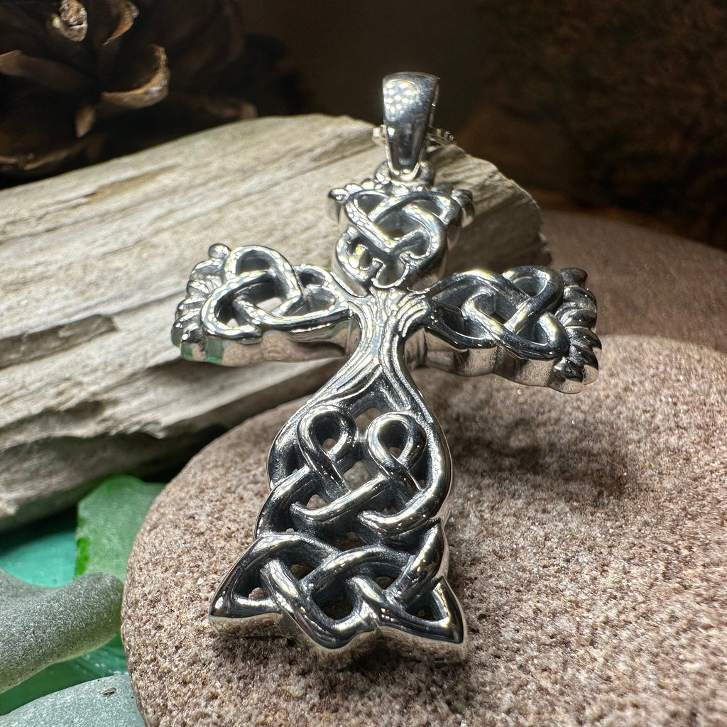 Eternal Tree Celtic Cross Necklace