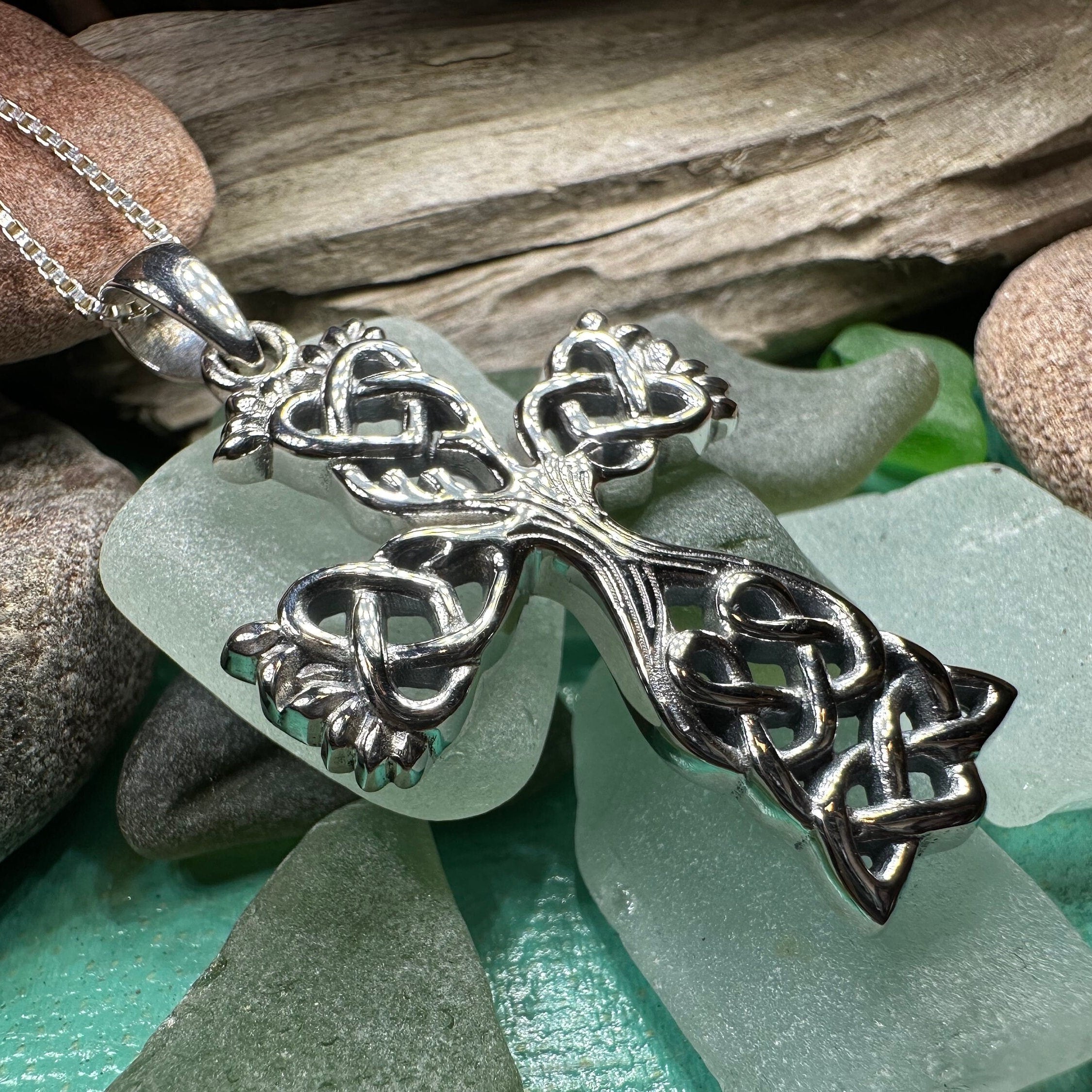 Eternal Tree Celtic Cross Necklace