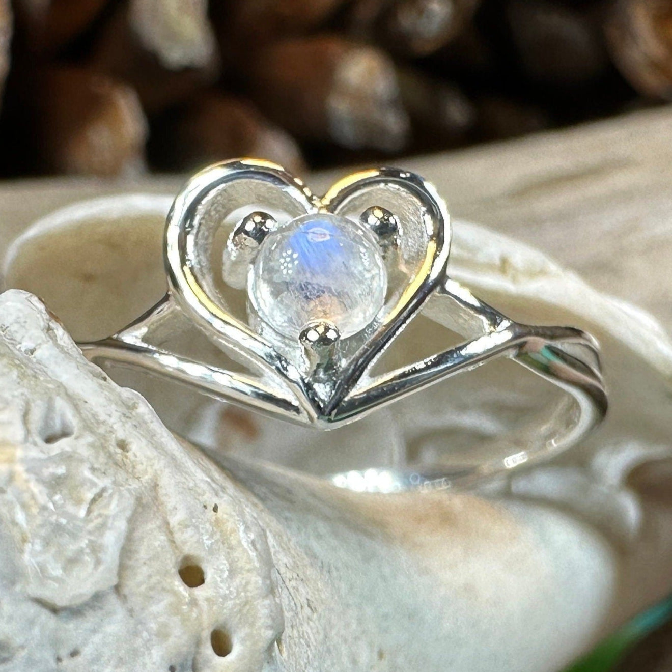 Isidore Moonstone Heart Ring