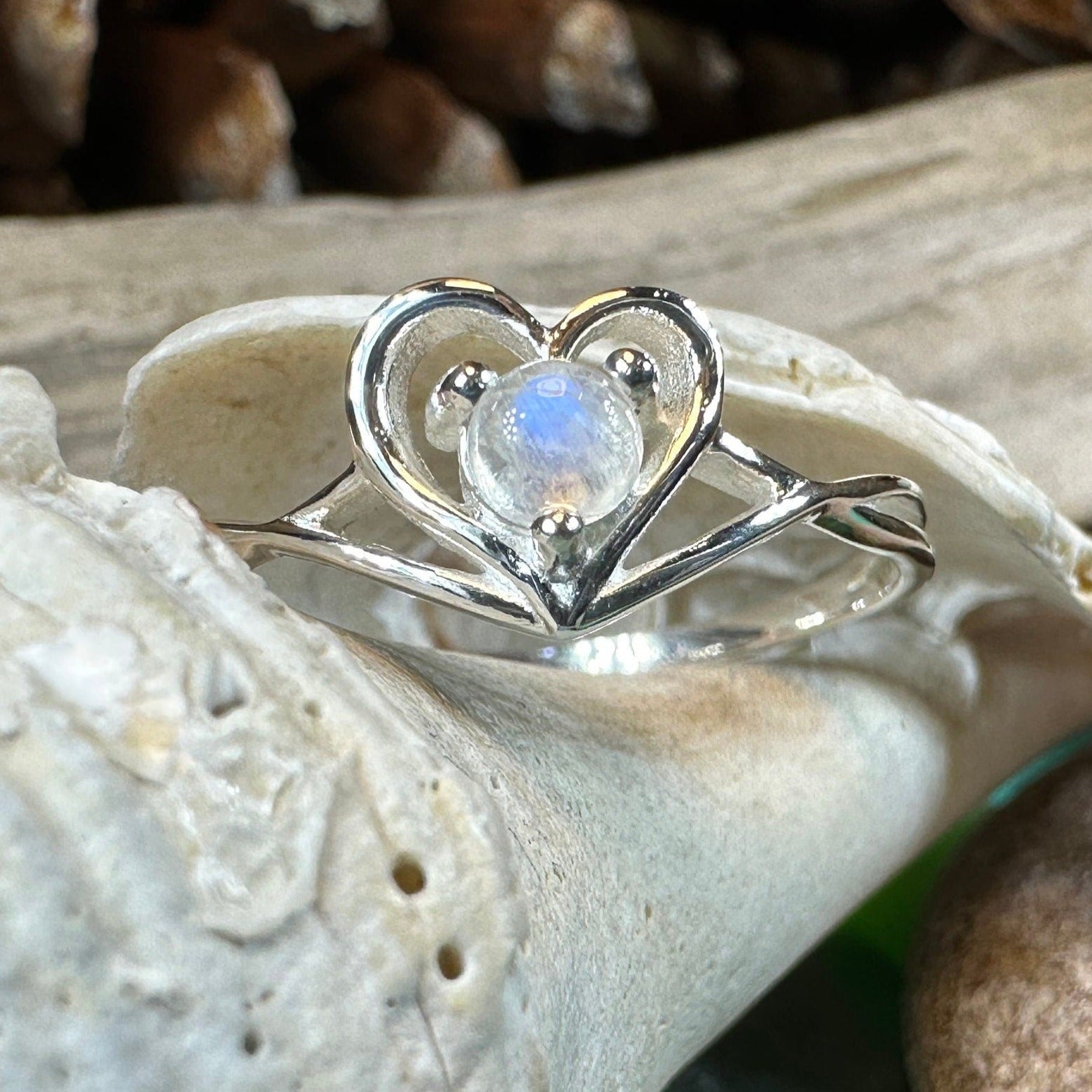 Isidore Moonstone Heart Ring