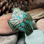 Emerald Green Celtic Cross Brooch