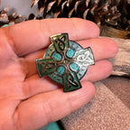 Emerald Green Celtic Cross Brooch