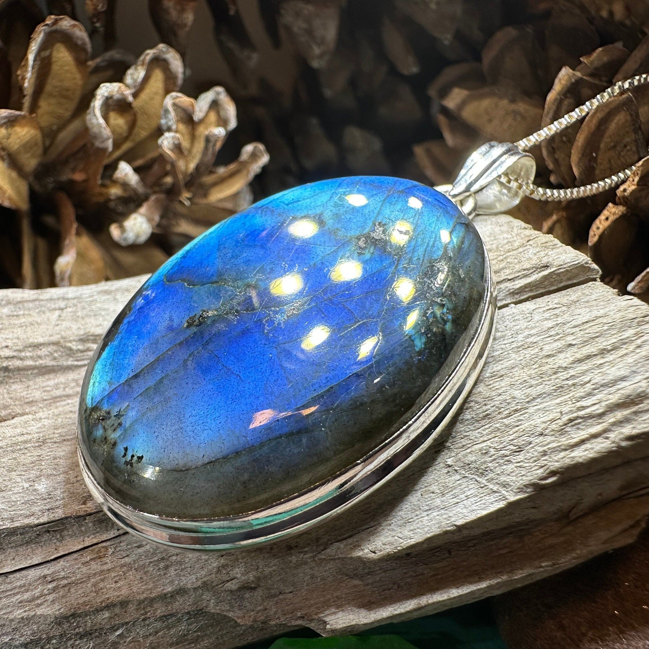 Blue Celtic Night Labradorite Necklace
