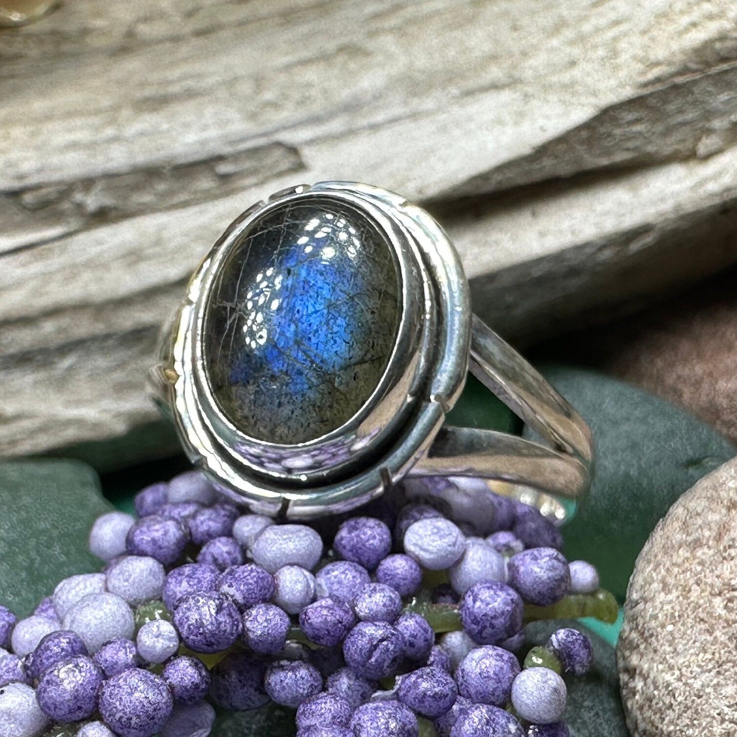 Celtic Twilight Labradorite Ring