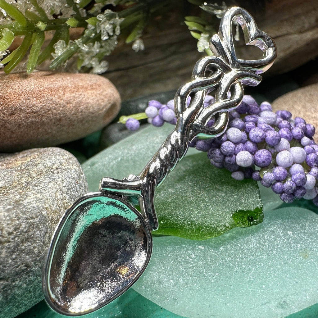Welsh Celtic Heart Love Spoon Brooch