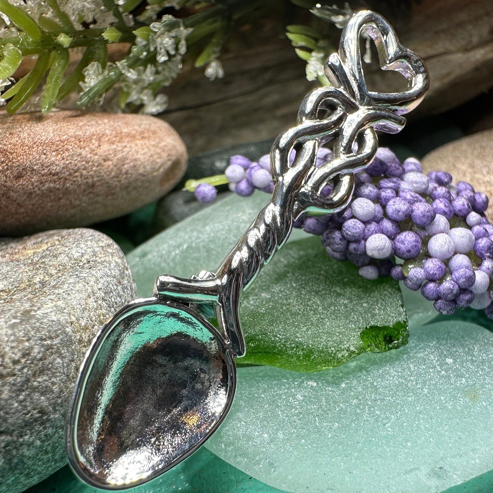 Welsh Celtic Heart Love Spoon Brooch