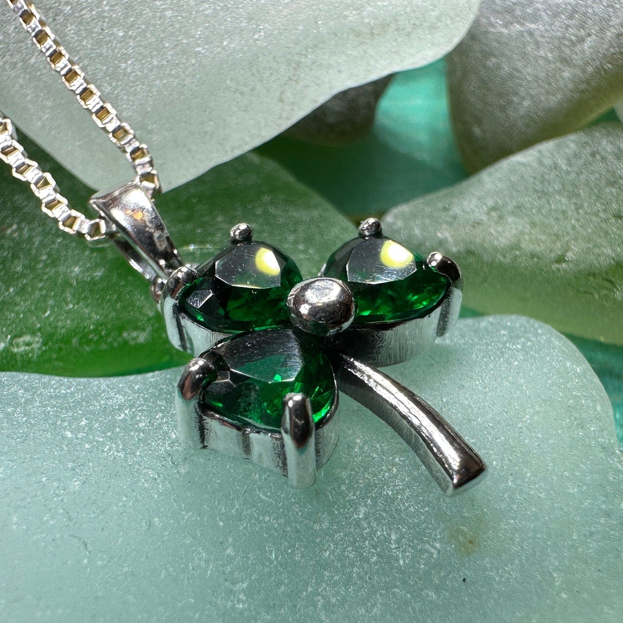Emerald Shamrock Necklace