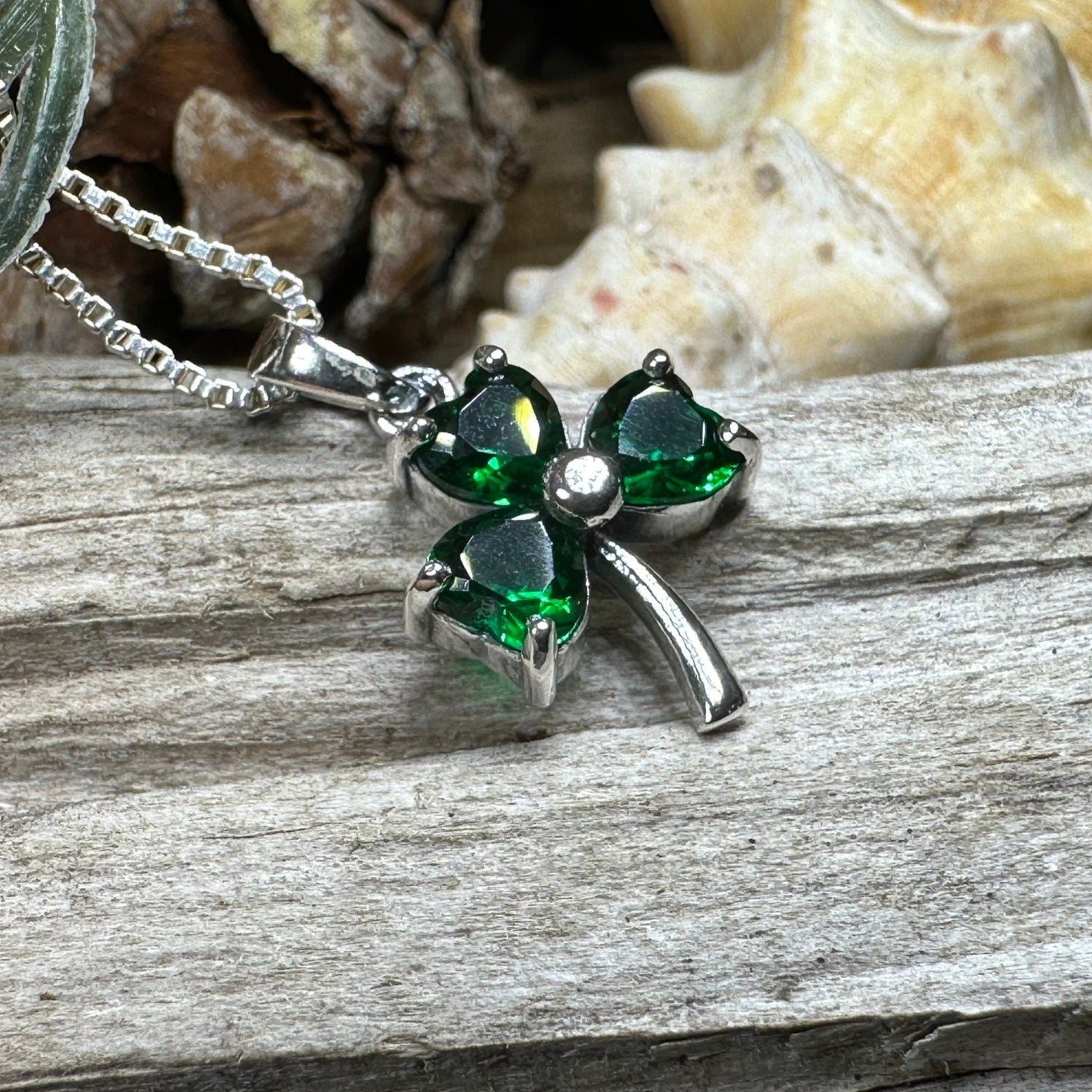 Emerald Shamrock Necklace