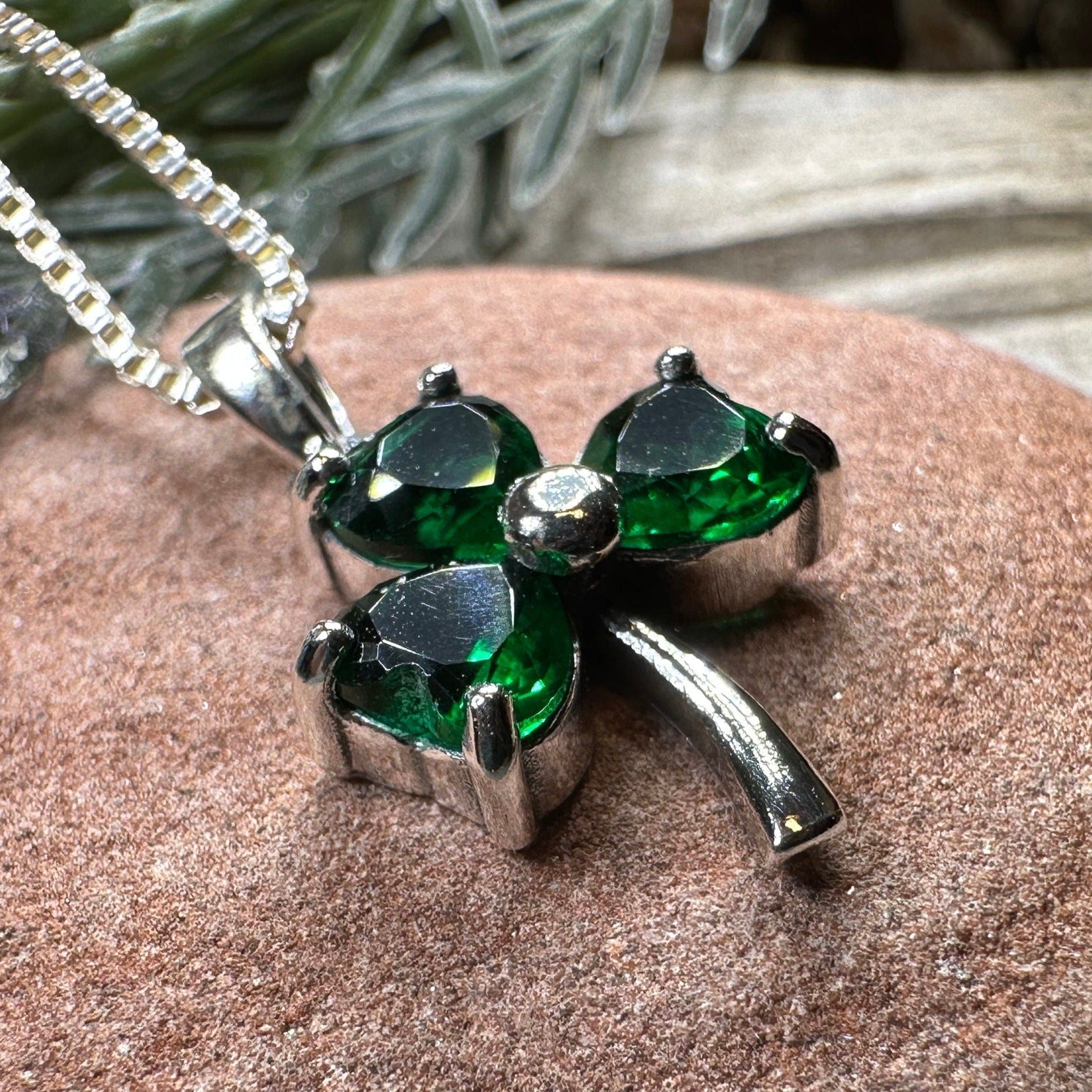 Emerald Shamrock Necklace
