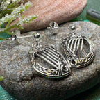 Ancient Harp Post Back Earrings