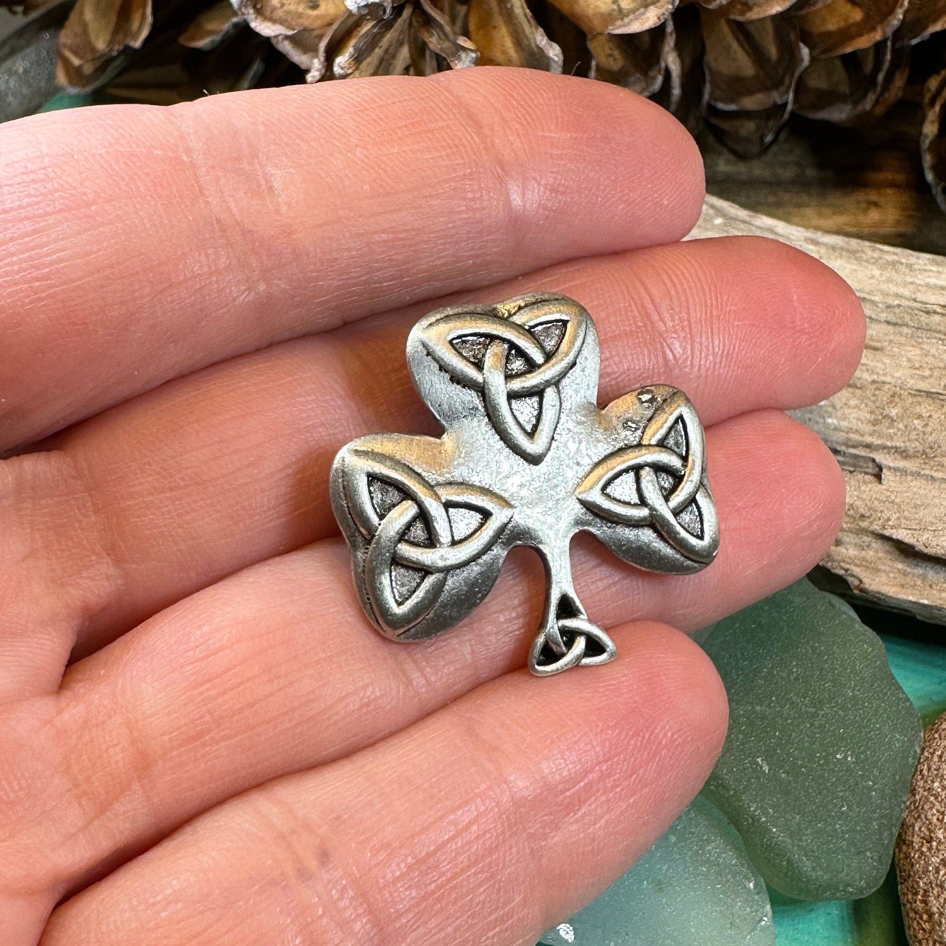 Trinity Knot Shamrock Brooch