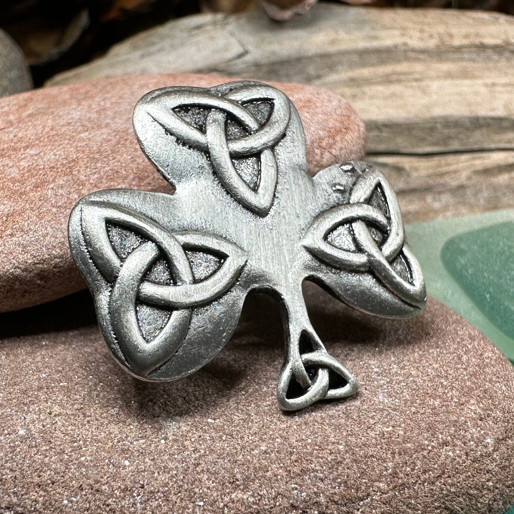Trinity Knot Shamrock Brooch