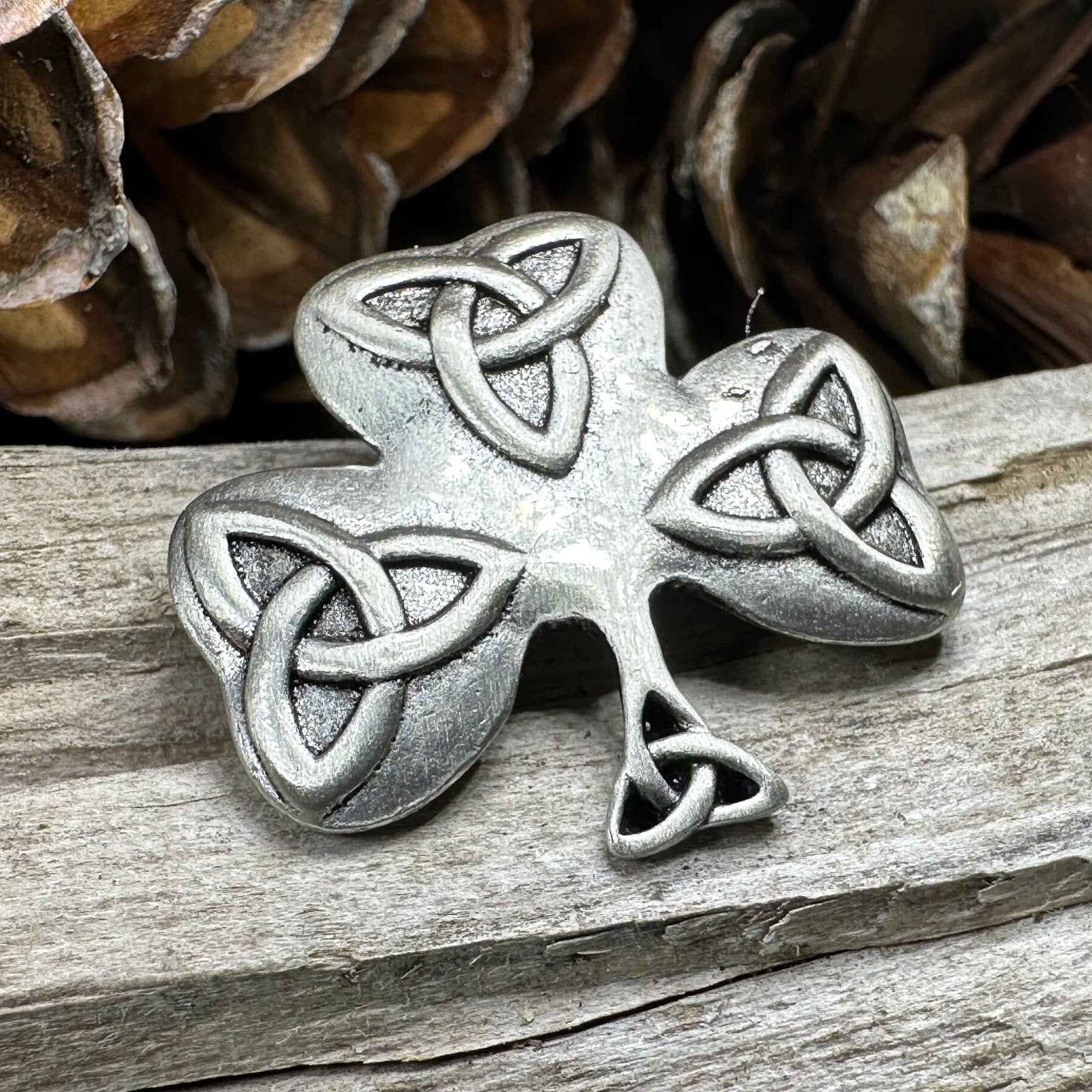 Trinity Knot Shamrock Brooch