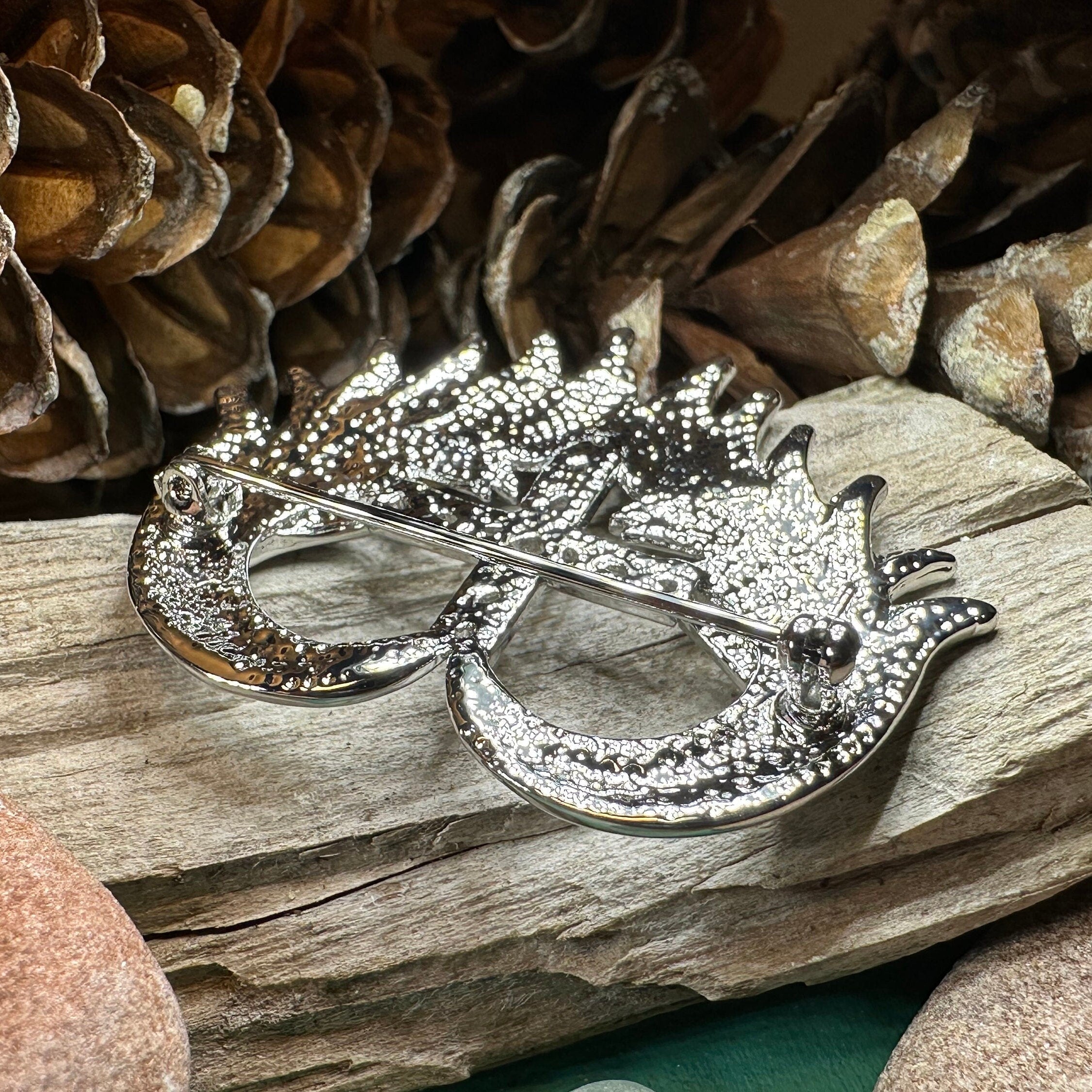 Angel Wings Celtic Cross Brooch