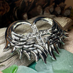 Angel Wings Celtic Cross Brooch