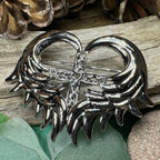 Angel Wings Celtic Cross Brooch