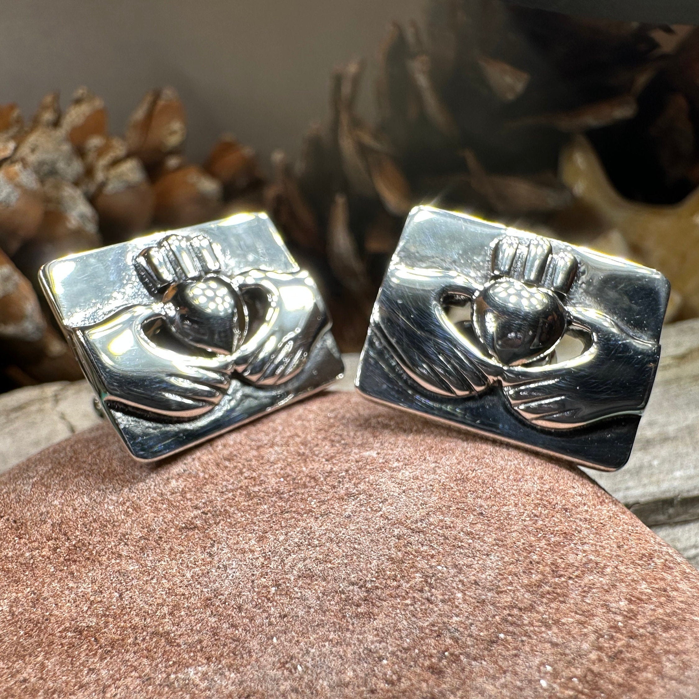 Traditional Claddagh Cuff Links