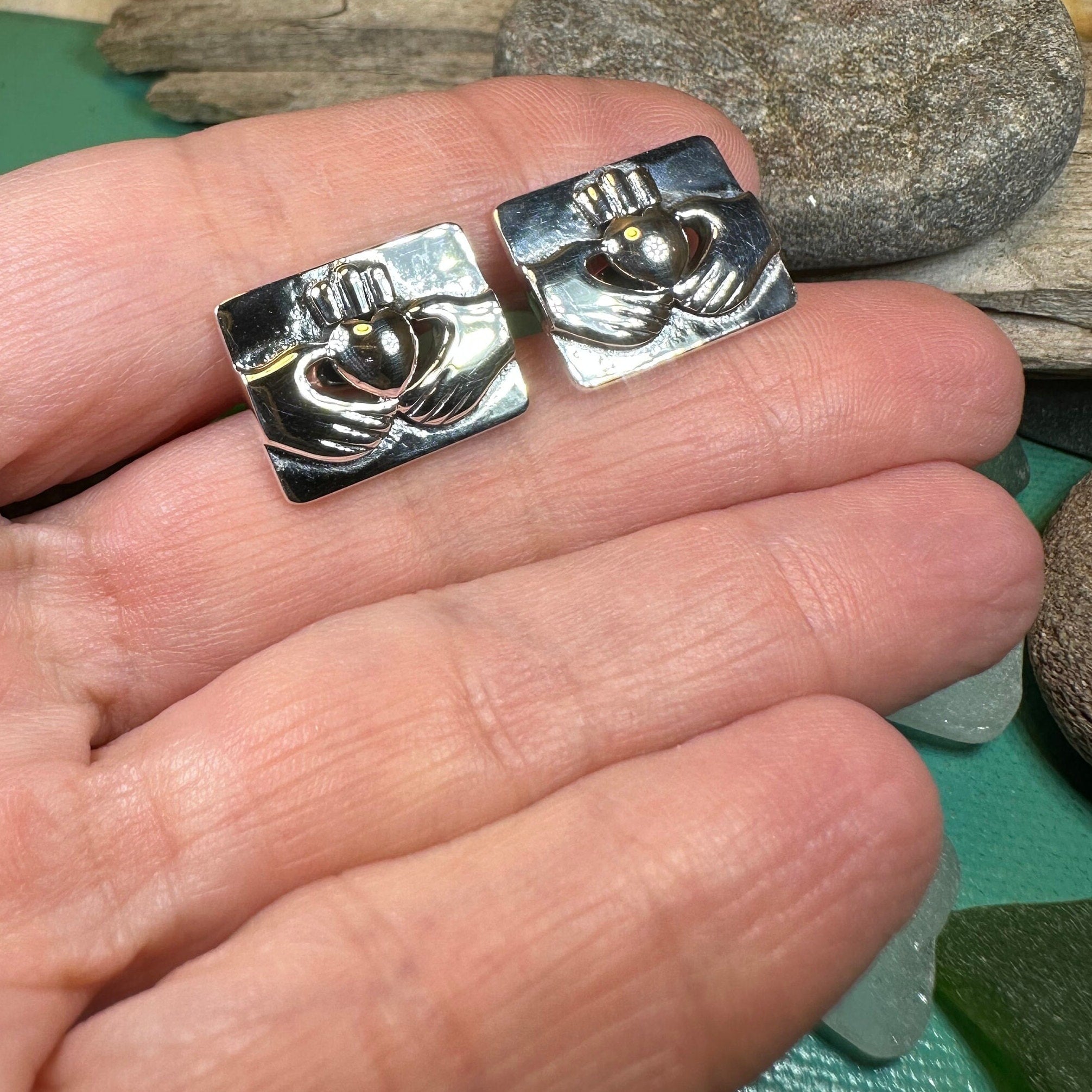Traditional Claddagh Cuff Links