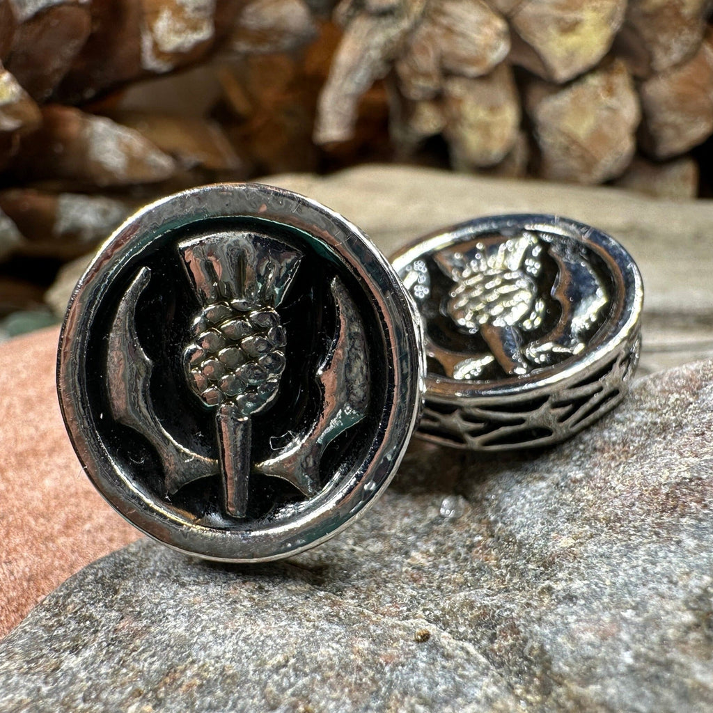 Elegant Thistle Cuff Links
