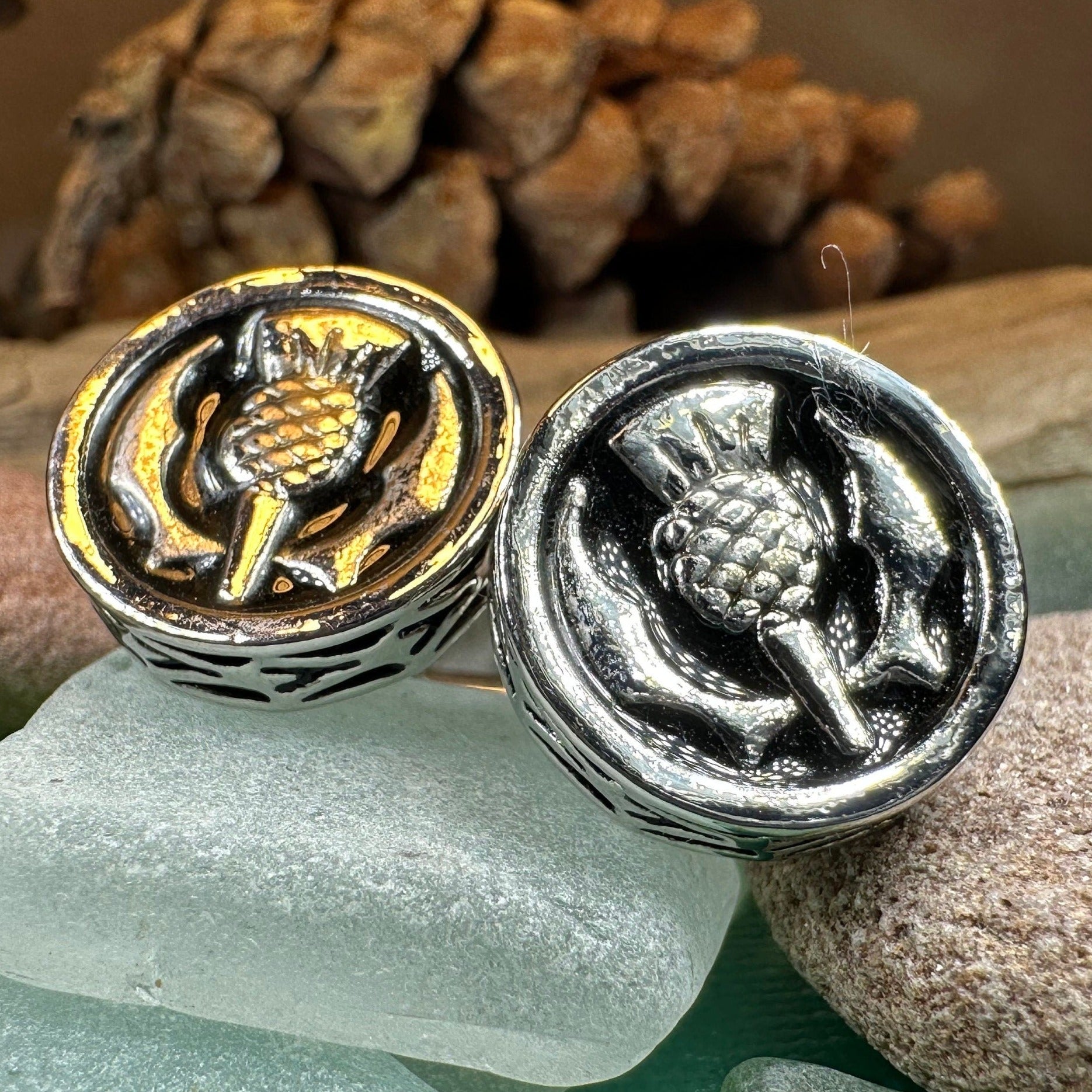 Elegant Thistle Cuff Links