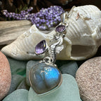Seamist Seahorse Labradorite Necklace