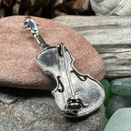 Irish Fiddle Sterling Silver Brooch