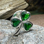 Irish Emerald Shamrock Lapel Pin