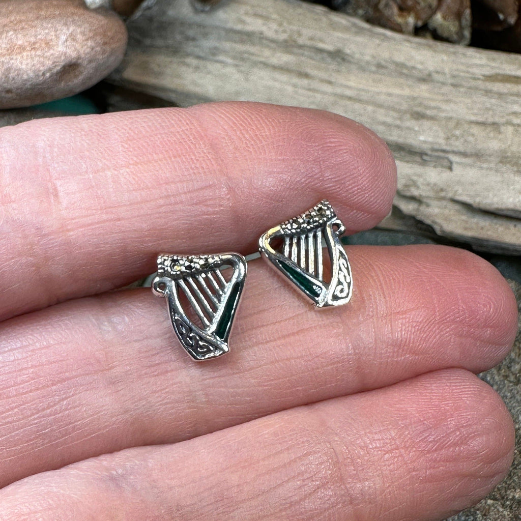 Ireland's Harp Post Earrings