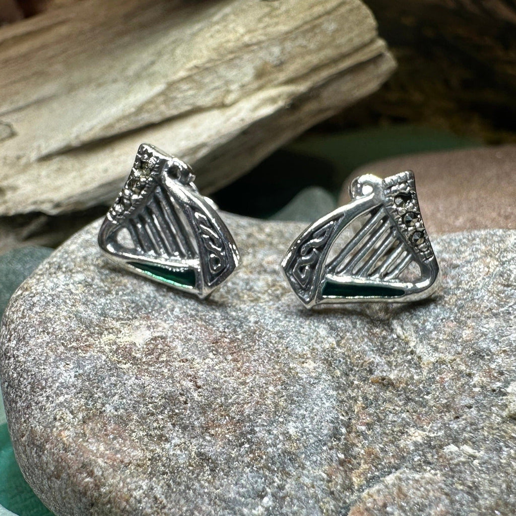 Ireland's Harp Post Earrings