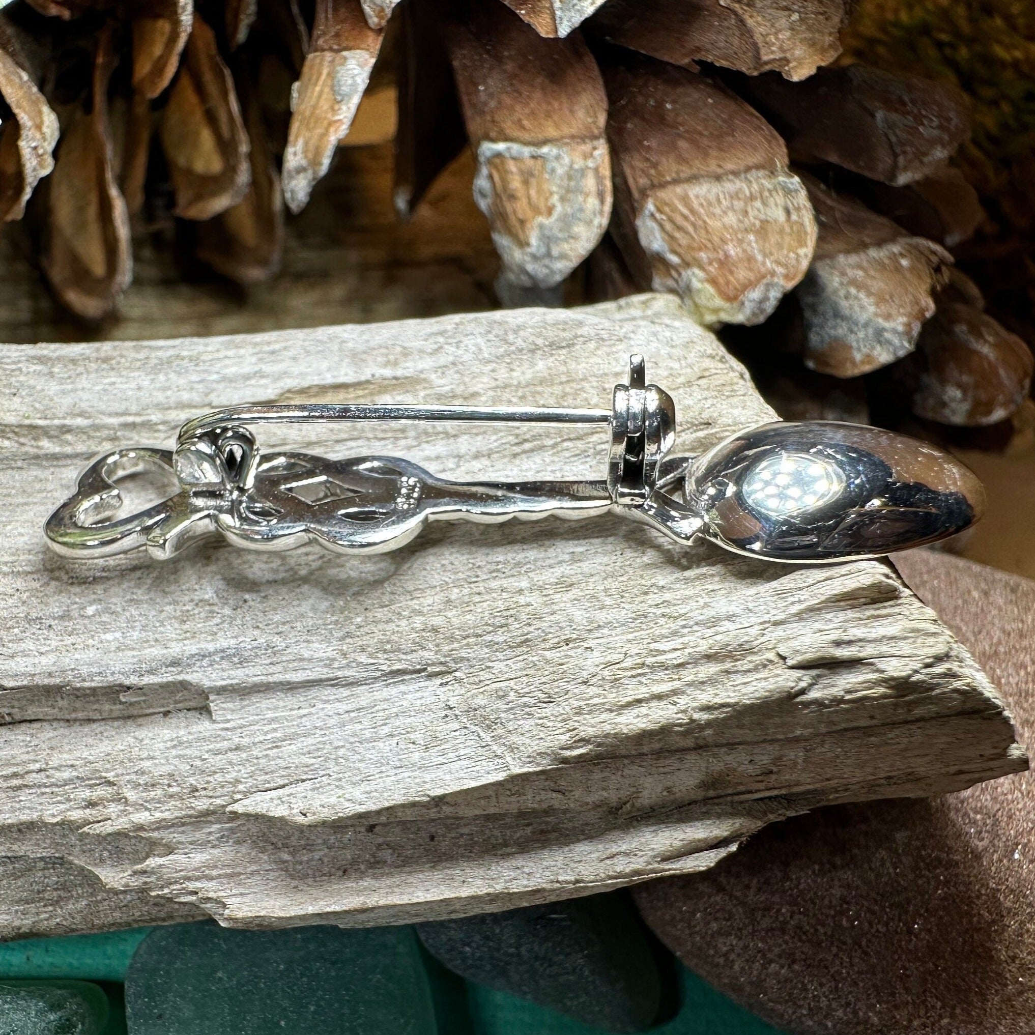 Welsh Celtic Heart Love Spoon Brooch