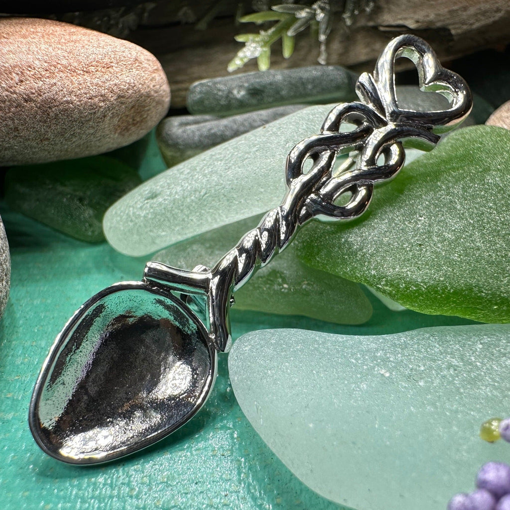 Welsh Celtic Heart Love Spoon Brooch