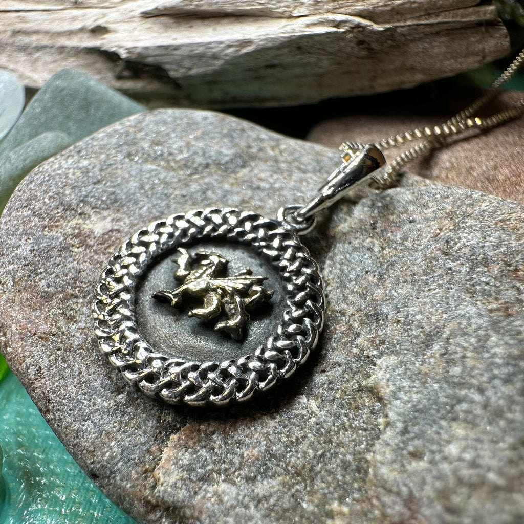 Welsh Dragon Celtic Necklace