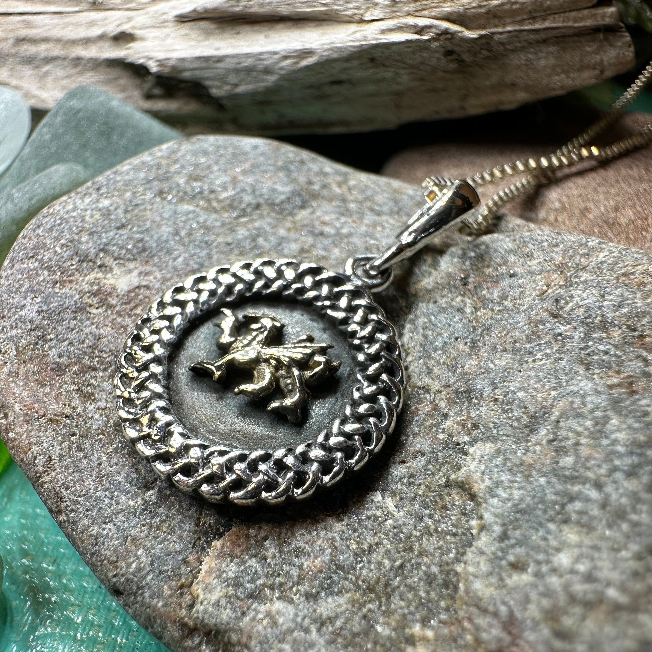 Welsh Dragon Celtic Necklace