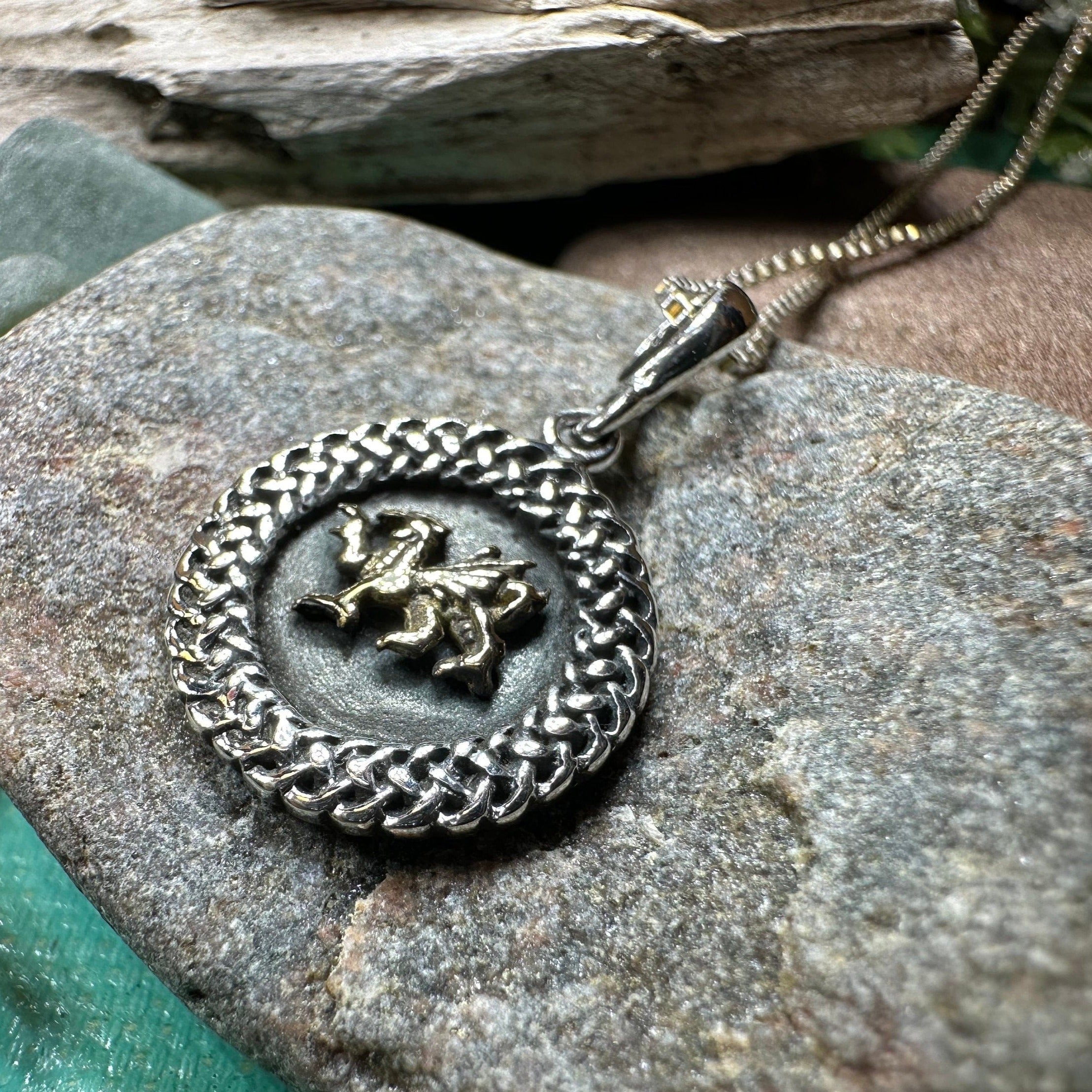 Welsh Dragon Celtic Necklace
