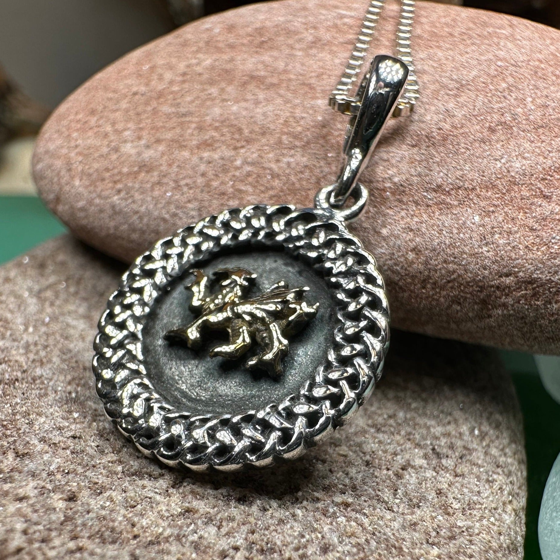 Welsh Dragon Celtic Necklace