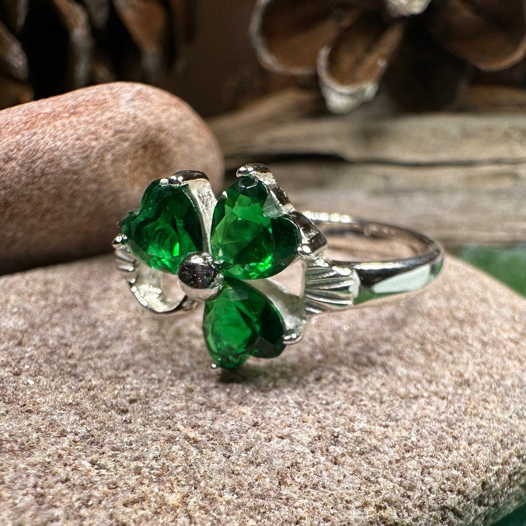 Emerald Shamrock Ring