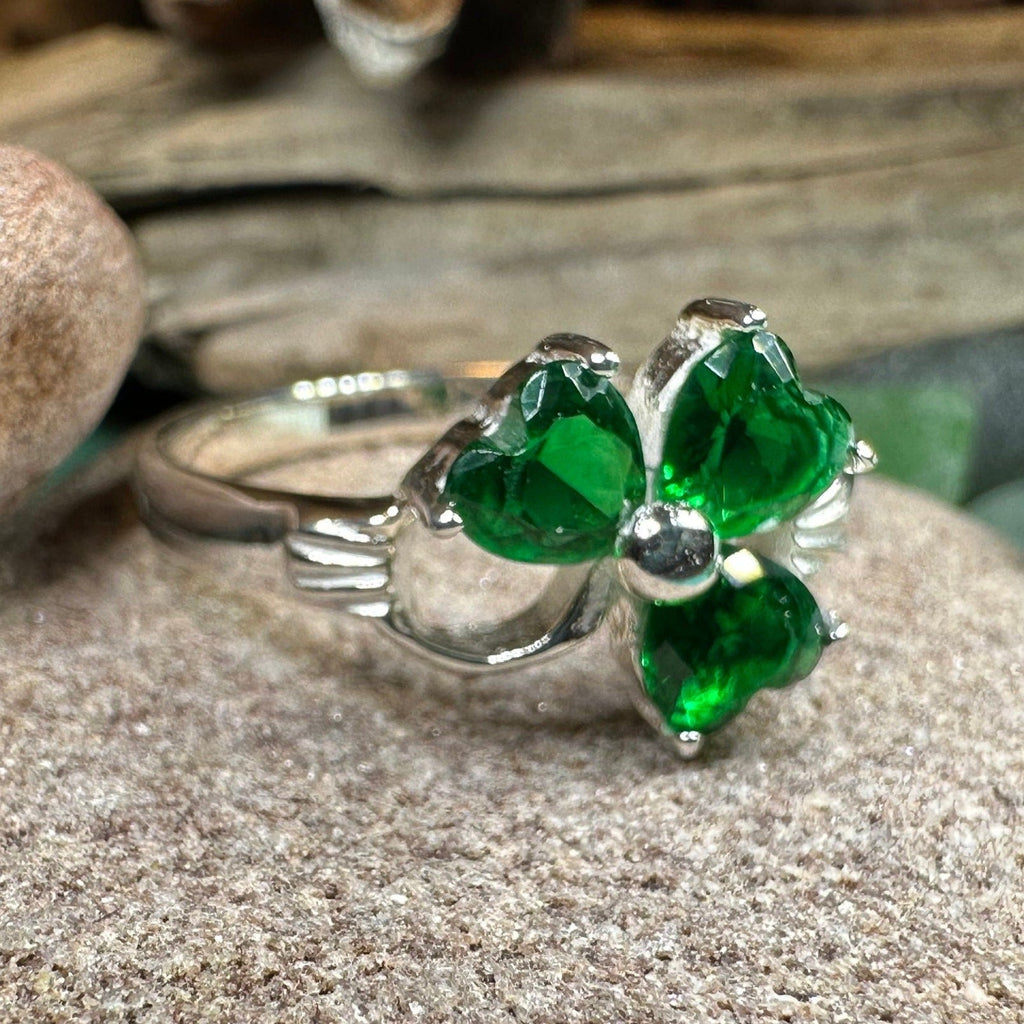 Emerald Shamrock Ring
