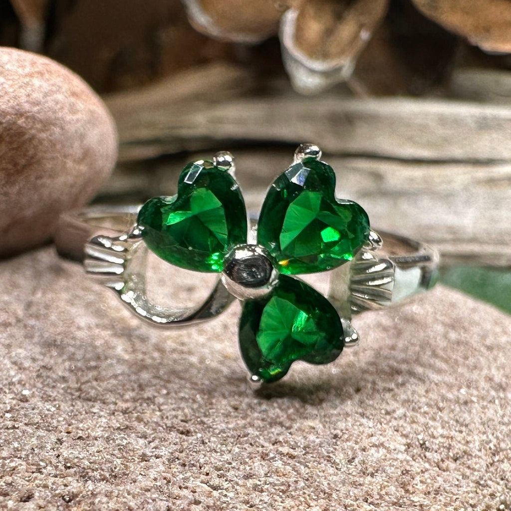 Emerald Shamrock Ring