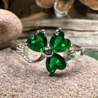 Emerald Shamrock Ring