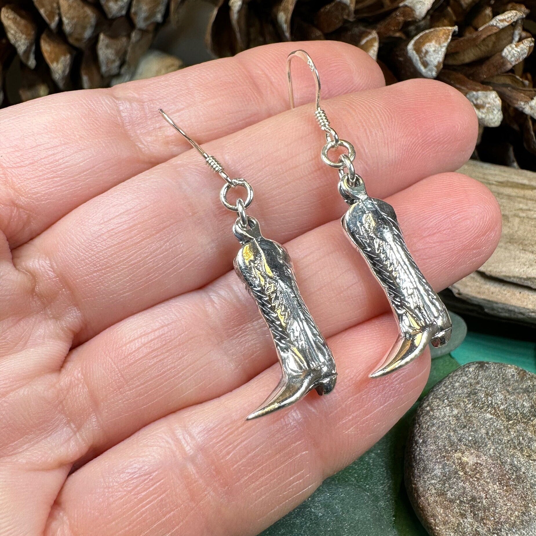 Old Montana Cowboy Boot Earrings