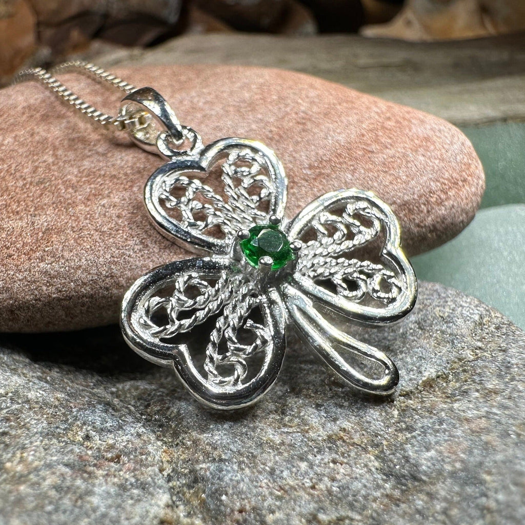 Irish Lace Shamrock Necklace