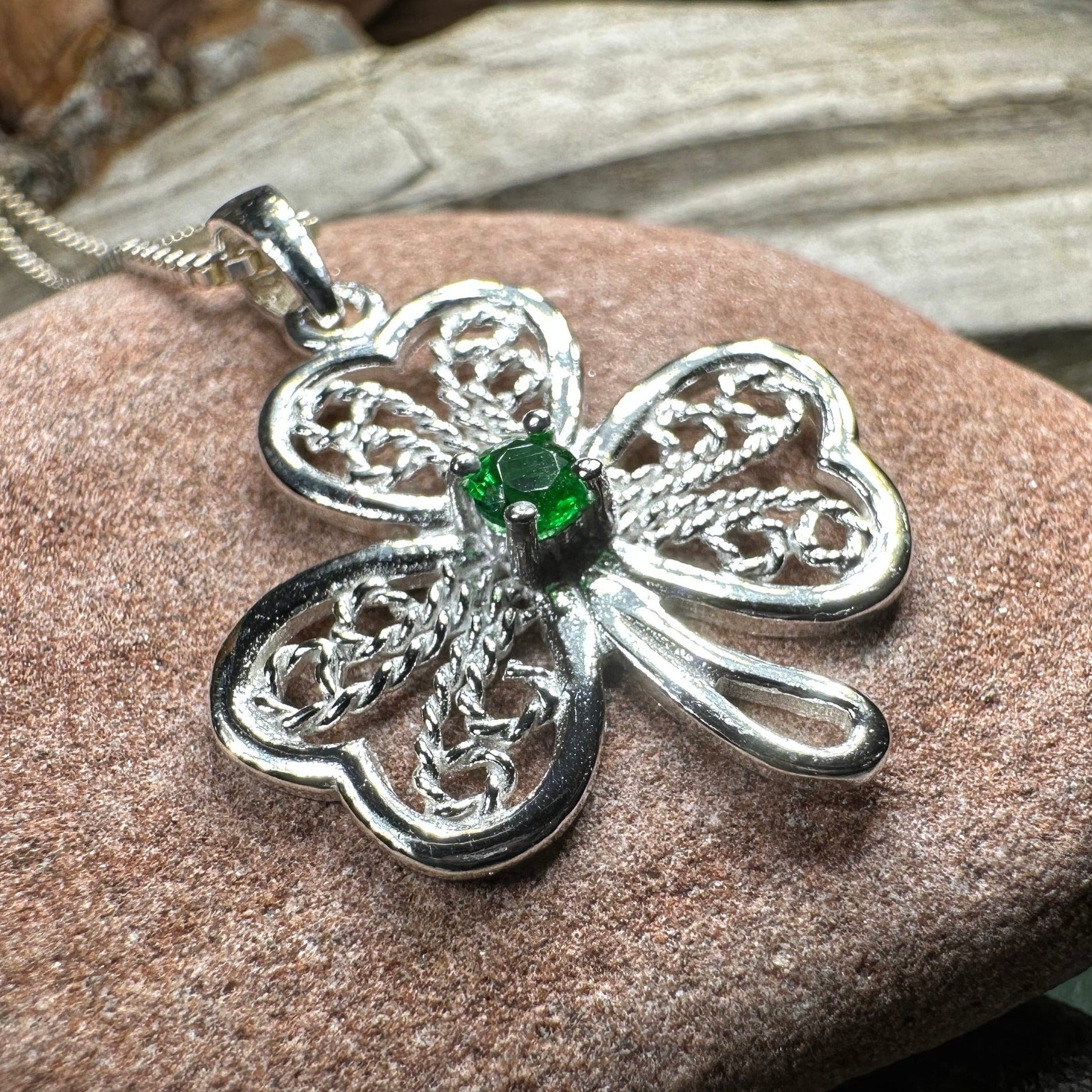 Irish Lace Shamrock Necklace