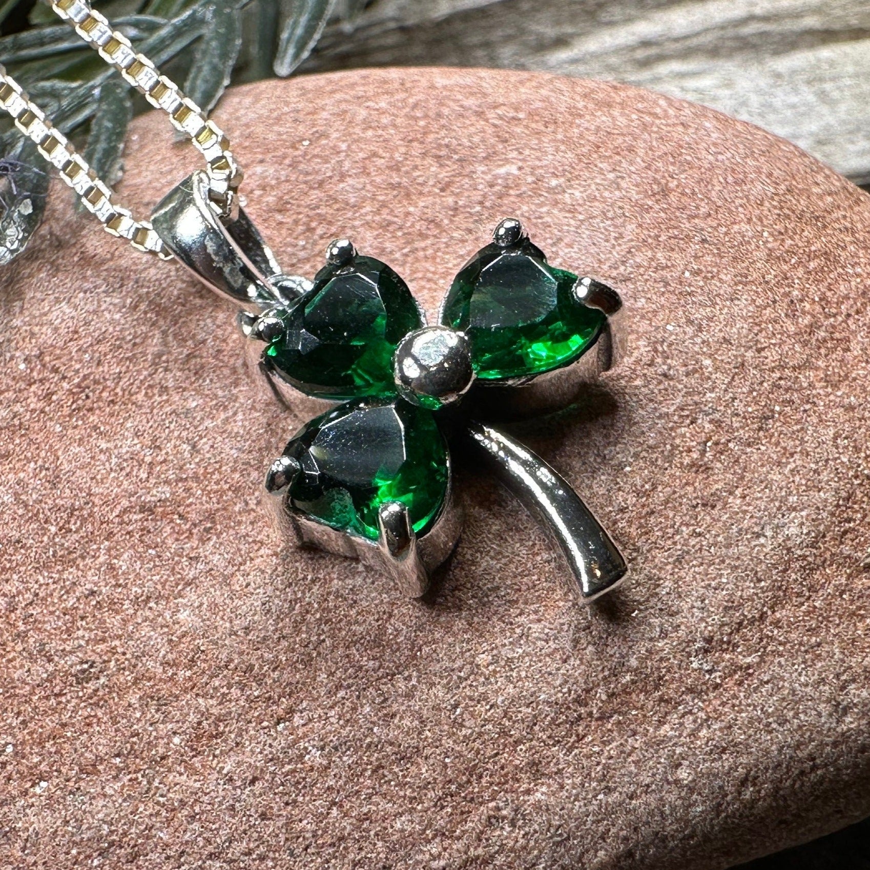 Emerald Shamrock Necklace