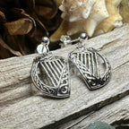 Ancient Harp Post Back Earrings