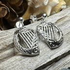 Ancient Harp Post Back Earrings