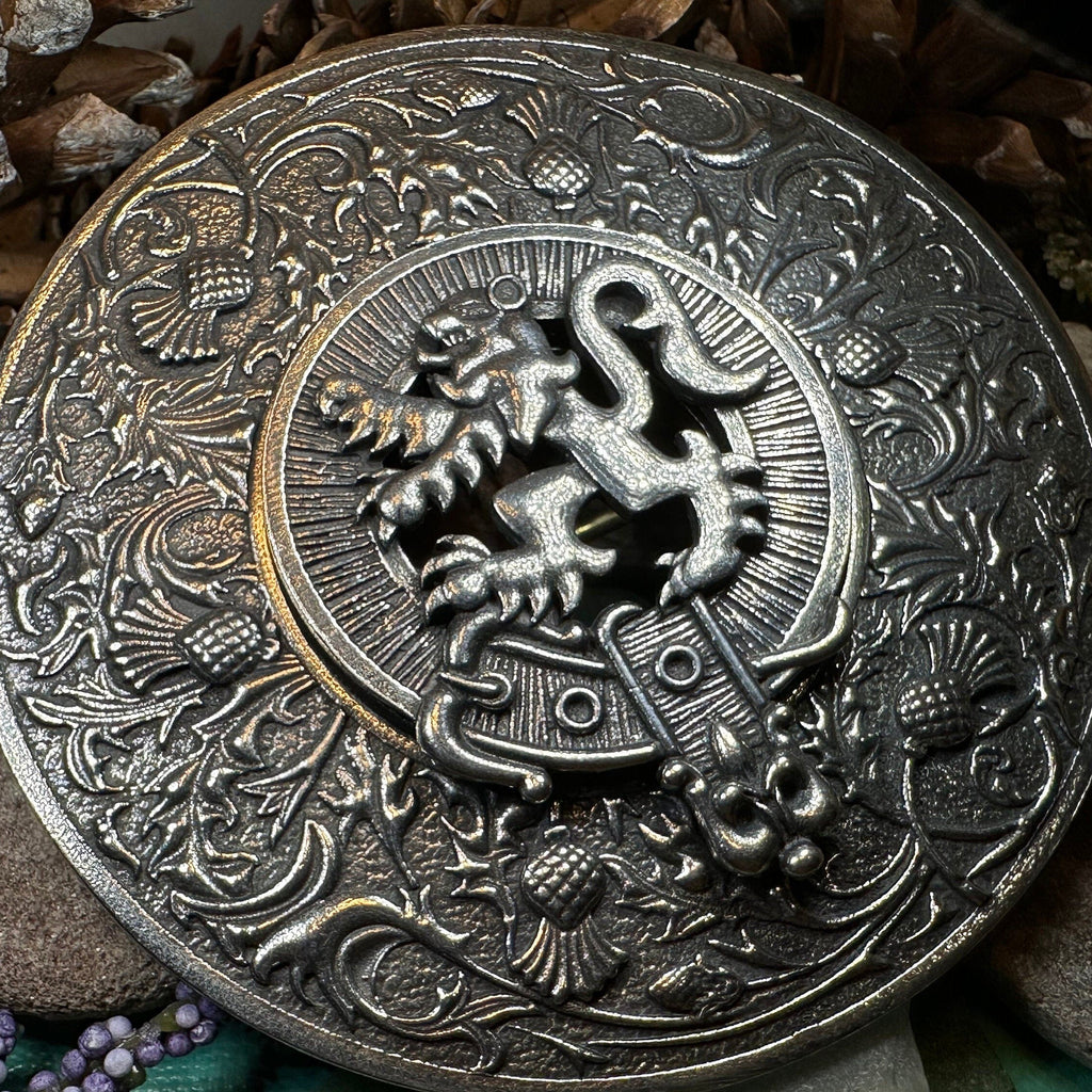 Royal Lion and Thistle Plaid Brooch