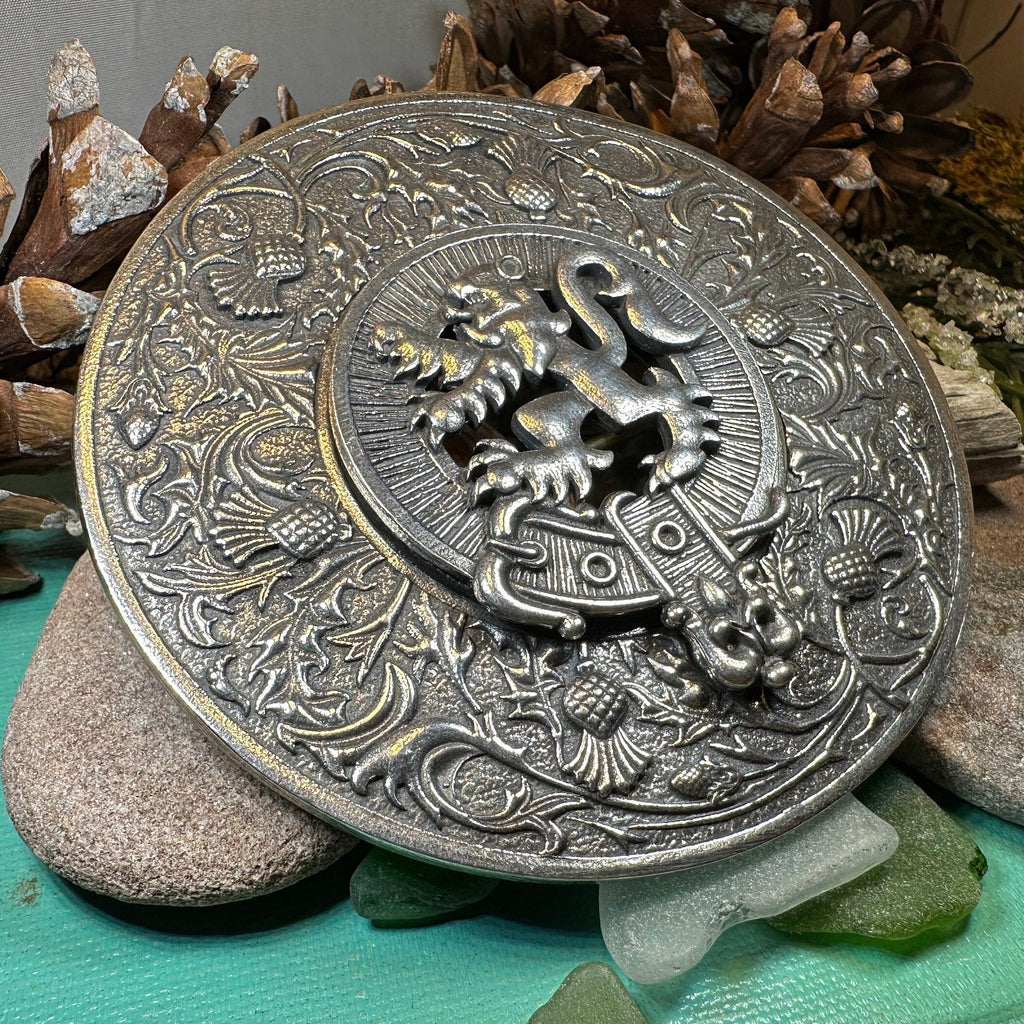 Royal Lion and Thistle Plaid Brooch