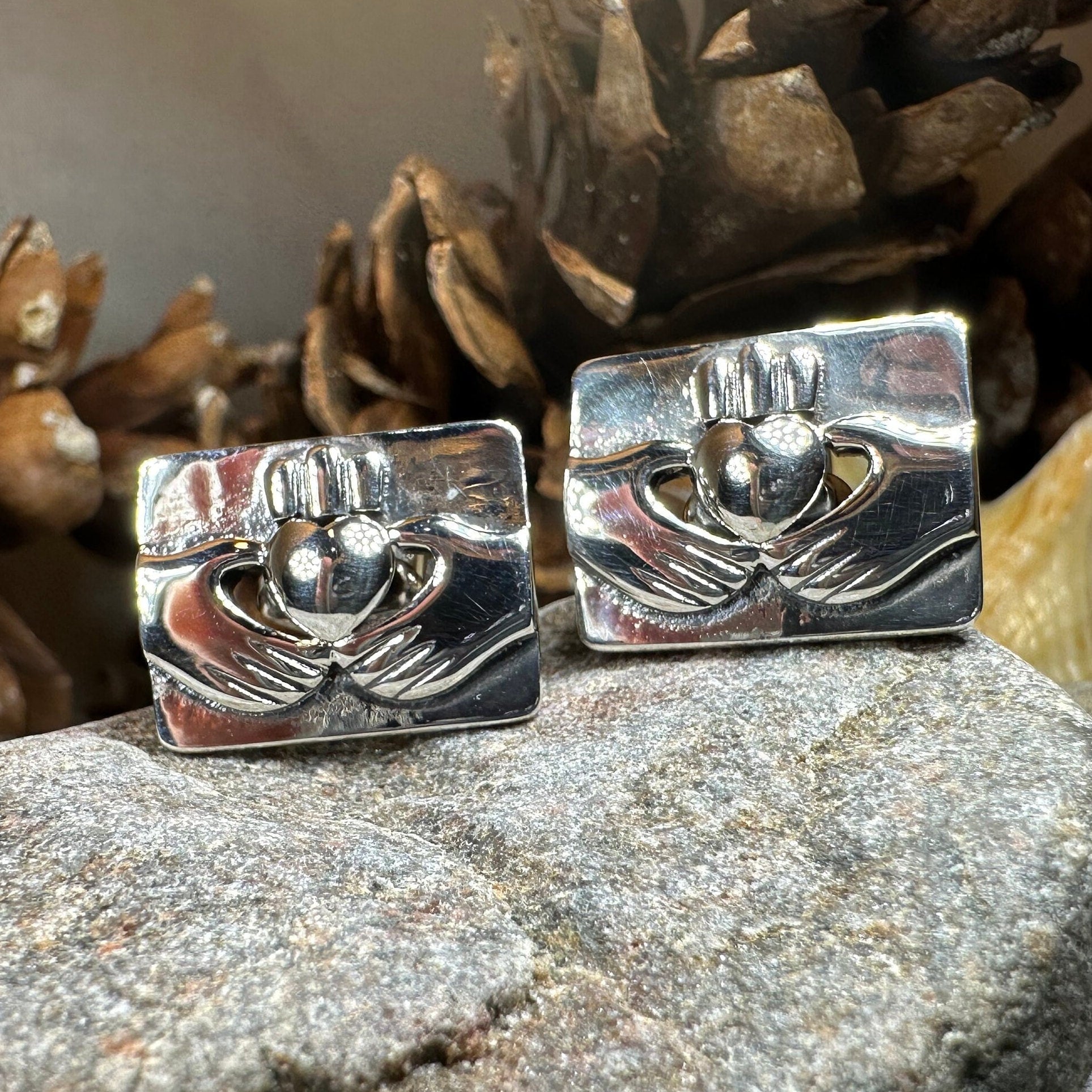 Traditional Claddagh Cuff Links